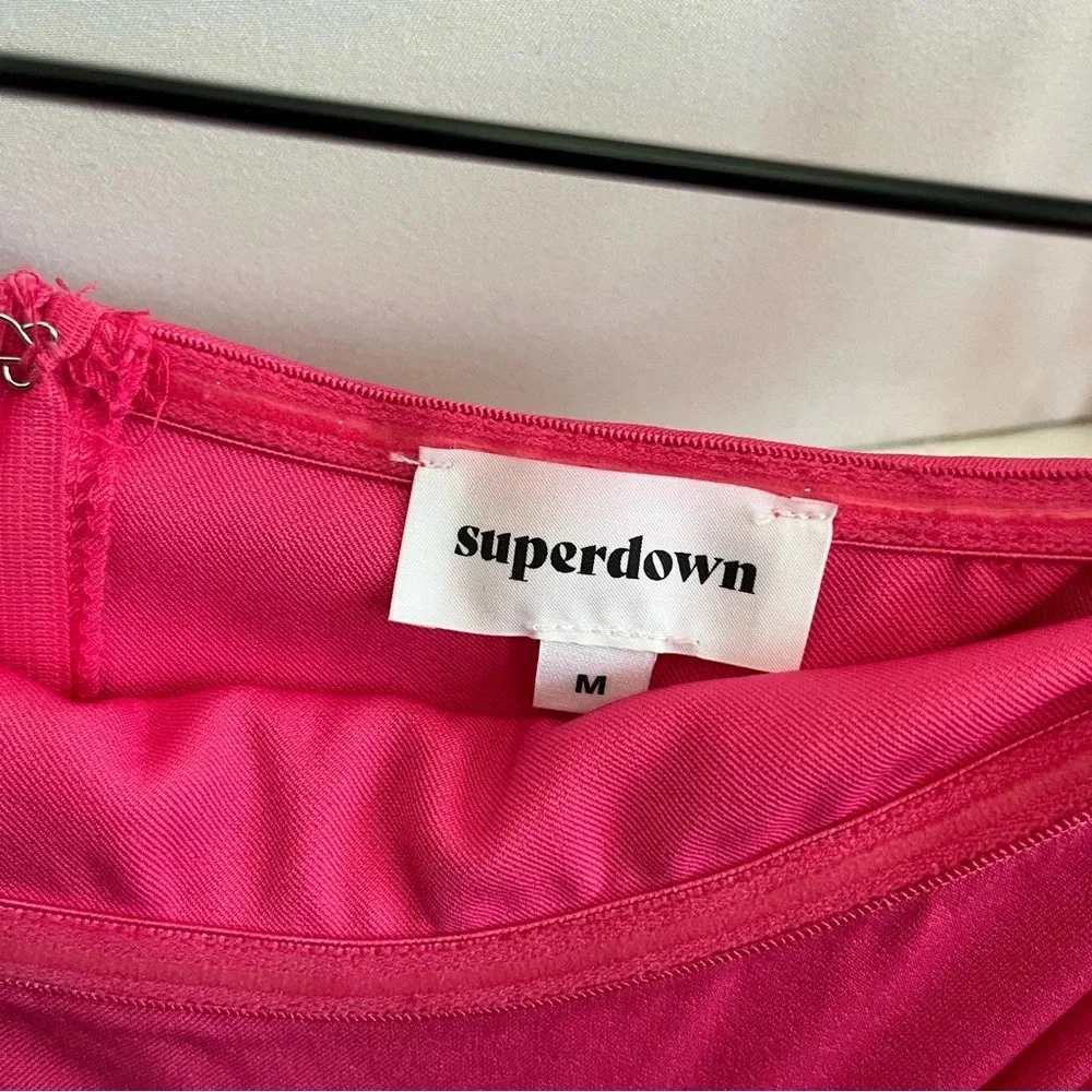 Revolve Superdown Catalina Ruffle Tube Mini Dress Hot Pink - Picture 5 of 6